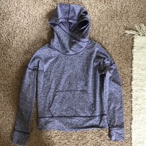 Hooded workout sweatshirt, size S/P, purple-white